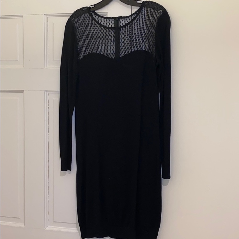 DIANE von FURSTENBERG knit sheer polka dot dress